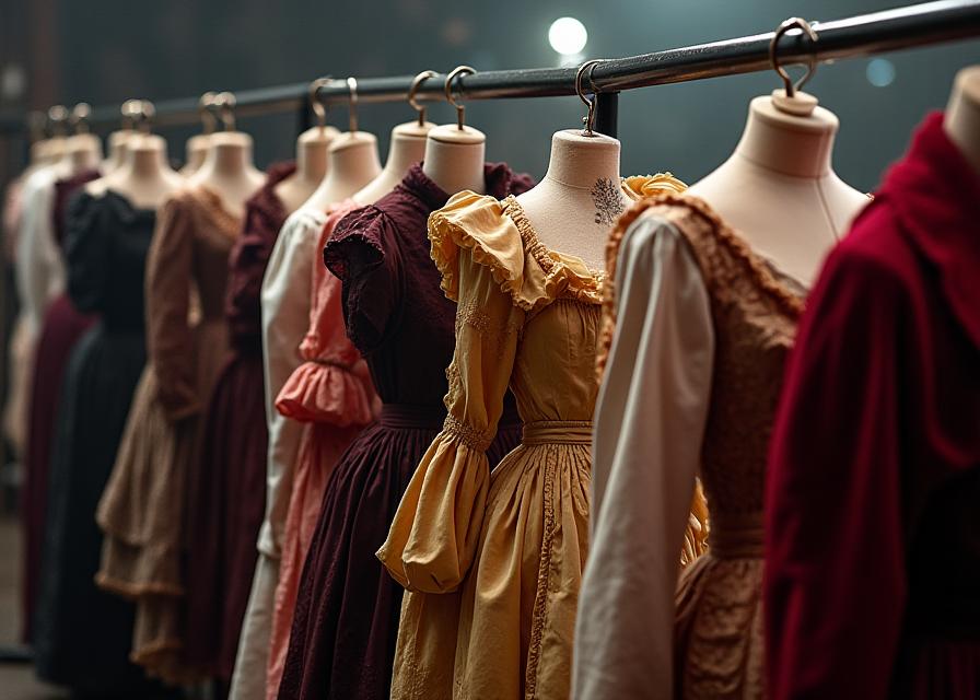 Vestuarios teatrales en proceso de preparación